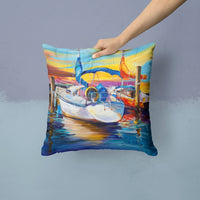 Symmetry again Sailboats Canvas Fabric Decorative Pillow JMK1243PW1414