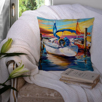 Symmetry again Sailboats Canvas Fabric Decorative Pillow JMK1243PW1414