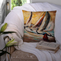 Boat Race Sailboats Canvas Fabric Decorative Pillow JMK1244PW1414