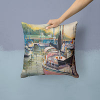 Black Sails Sailboats Canvas Fabric Decorative Pillow JMK1246PW1414