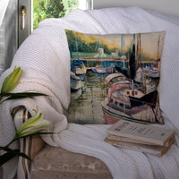 Black Sails Sailboats Canvas Fabric Decorative Pillow JMK1246PW1414