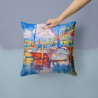 Tree Boats Sailboats Canvas Fabric Decorative Pillow JMK1247PW1414