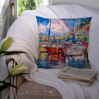 Tree Boats Sailboats Canvas Fabric Decorative Pillow JMK1247PW1414