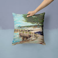 At the Pier Sailboats Canvas Fabric Decorative Pillow JMK1273PW1414