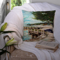 At the Pier Sailboats Canvas Fabric Decorative Pillow JMK1273PW1414