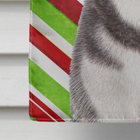 Candy Cane Holiday Christmas Alaskan Malamute Flag Canvas House Size KJ1168CHF