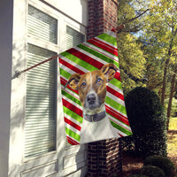 Candy Cane Holiday Christmas Jack Russell Terrier Flag Canvas House Size KJ1169CHF