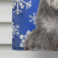 Winter Snowflakes Holiday Schnauzer Flag Canvas House Size KJ1178CHF