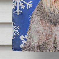 Winter Snowflakes Holiday Schnauzer Flag Canvas House Size KJ1179CHF