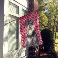Hearts Love and Valentine's Day Schnauzer Flag Canvas House Size KJ1192CHF