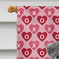Hearts Love and Valentine's Day Schnauzer Flag Canvas House Size KJ1192CHF