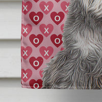 Hearts Love and Valentine's Day Schnauzer Flag Canvas House Size KJ1192CHF
