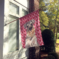 Hearts Love and Valentine's Day Schnauzer Flag Canvas House Size KJ1193CHF