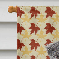 Fall Leaves Schnauzer Flag Canvas House Size KJ1206CHF