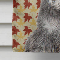 Fall Leaves Schnauzer Flag Canvas House Size KJ1206CHF
