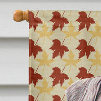 Fall Leaves Schnauzer Flag Canvas House Size KJ1207CHF