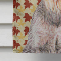 Fall Leaves Schnauzer Flag Canvas House Size KJ1207CHF