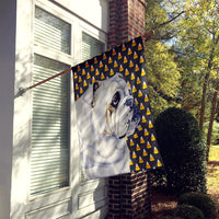 Bulldog English Candy Corn Halloween Portrait Flag Canvas House Size