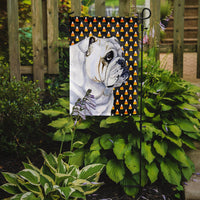 Bulldog English Candy Corn Halloween Portrait Flag Garden Size