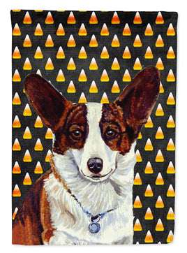 Corgi Candy Corn Halloween Portrait Flag Garden Size