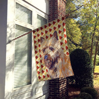 Cairn Terrier Fall Leaves Portrait Flag Canvas House Size