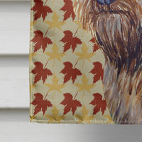Cairn Terrier Fall Leaves Portrait Flag Canvas House Size