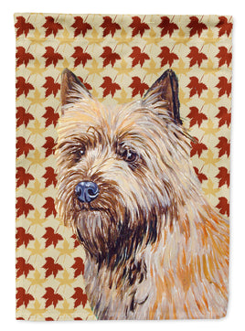 Cairn Terrier Fall Leaves Portrait Flag Canvas House Size