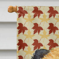 Border Terrier Fall Leaves Portrait Flag Canvas House Size