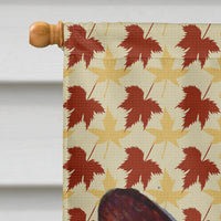 Corgi Fall Leaves Portrait Flag Canvas House Size