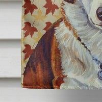 Corgi Fall Leaves Portrait Flag Canvas House Size