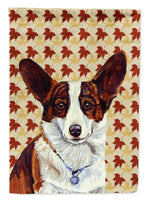 Corgi Fall Leaves Portrait Flag Garden Size