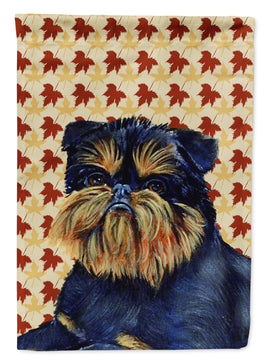 Brussels Griffon Fall Leaves Portrait Flag Garden Size