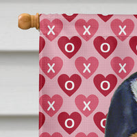 Basset Hound Hearts Love and Valentine's Day Portrait Flag Canvas House Size