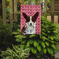 Corgi Hearts Love and Valentine's Day Portrait Flag Garden Size
