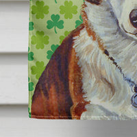 Corgi St. Patrick's Day Shamrock Portrait Flag Canvas House Size
