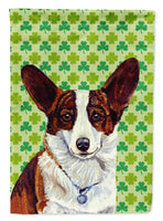 Corgi St. Patrick's Day Shamrock Portrait Flag Canvas House Size