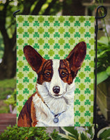 Corgi St. Patrick's Day Shamrock Portrait Flag Garden Size