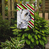 Bulldog English Candy Cane Holiday Christmas  Flag Garden Size