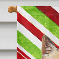 Cairn Terrier Candy Cane Holiday Christmas  Flag Canvas House Size