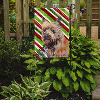 Cairn Terrier Candy Cane Holiday Christmas  Flag Garden Size