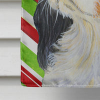 Cavalier Spaniel Candy Cane Holiday Christmas  Flag Canvas House Size