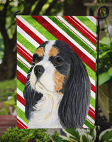 Cavalier Spaniel Candy Cane Holiday Christmas  Flag Garden Size
