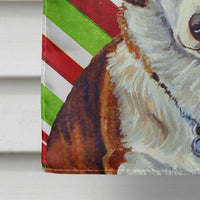 Corgi Candy Cane Holiday Christmas  Flag Canvas House Size