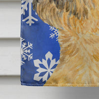 Border Terrier Winter Snowflakes Holiday Flag Canvas House Size