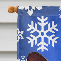 Corgi Winter Snowflakes Holiday Flag Canvas House Size