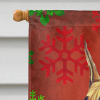 Great Dane Red Green Snowflakes Christmas Flag Canvas House Size