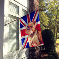 Brussels Griffon with English Union Jack British Flag Flag Canvas House Size LH9466CHF