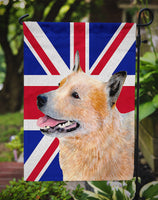 Australian Cattle Dog with English Union Jack British Flag Flag Garden Size