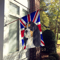 Cavalier Spaniel with English Union Jack British Flag Flag Canvas House Size LH9476CHF
