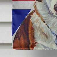 Corgi with English Union Jack British Flag Flag Canvas House Size LH9485CHF
